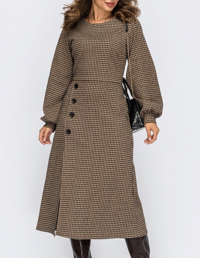 Warm Dress for Women Fall Winter Wool Dress Long Sleeve Casual Etsy