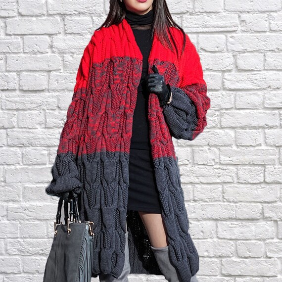 Plus size long knit cardigan Clearance