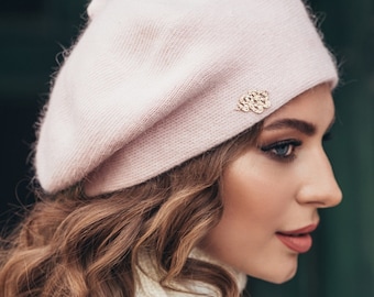 Béret d'hiver confortable en laine pour femme - Accessoire artisanal et élégant - Cadeaux pour elle - Cadeau mère