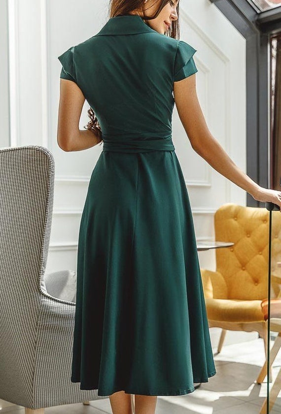 emerald green summer dress