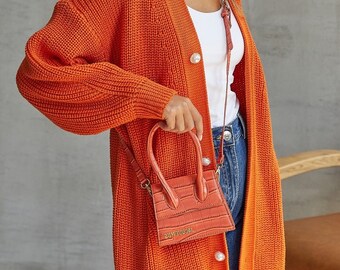 Orange Cardigan - Etsy Australia