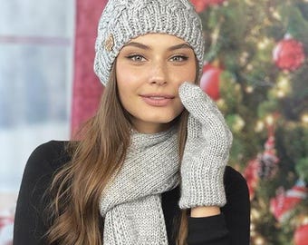 Set Cappello E Guanti Invernali Lavorati A Maglia - Unisex, Rosso E Oro, Taglia Unica - 4