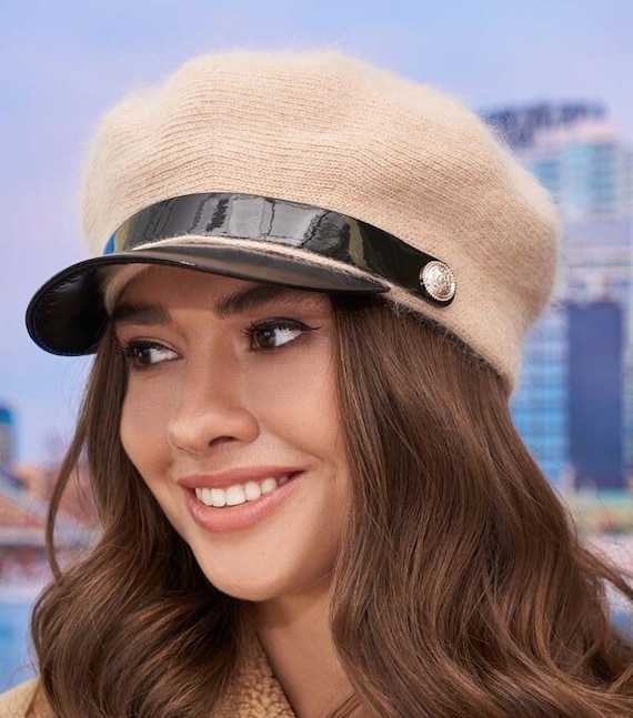 Visor Hat for Women Wool Angora Warm Hat Womens Winter Hats Gift for Her Gift for Women Etsy