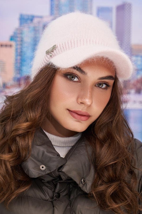Angora Blend Knit Baseball Cap - Women display picture 1