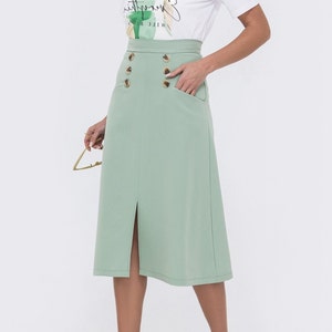 Stylish Womens Summer Skirt - Soft Cotton Fabric in Vibrant Colors - Spring a-line office skirt - Handmade Summer Cotton Skirt for Womens