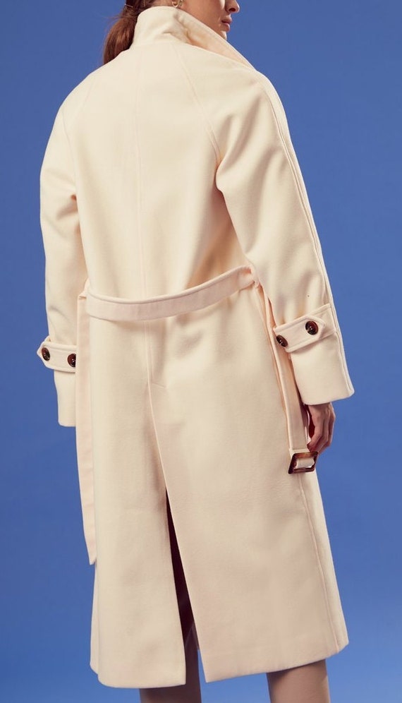 Cream Autumn Spring Warm Coat Ivory 