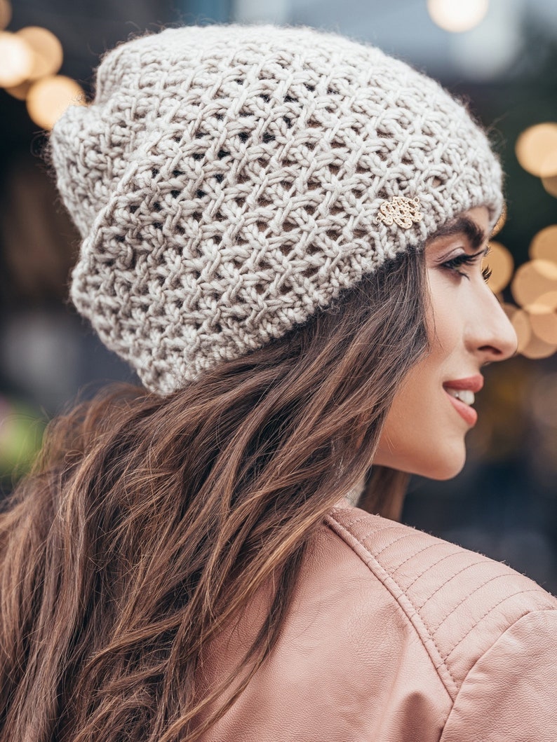 Knitted Lady's hat gray Winter hats women Wool Knit Autumn Etsy