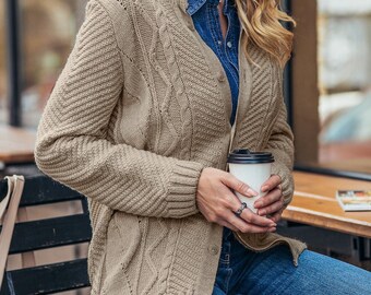 Light Beige Cardigan - Etsy