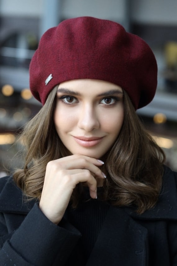 Red Wool Beret: Elegant Winter Hat for Women - Etsy