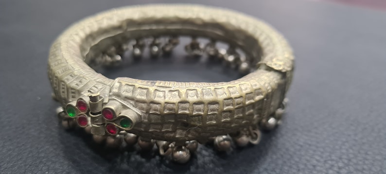 Hinged Anklet Big Gypsy Bellydance Jewelry Kochi Jewellery Vintage Kuchi Anklet with Bells Tribal Nomad Jewelry Bedouin Anklet