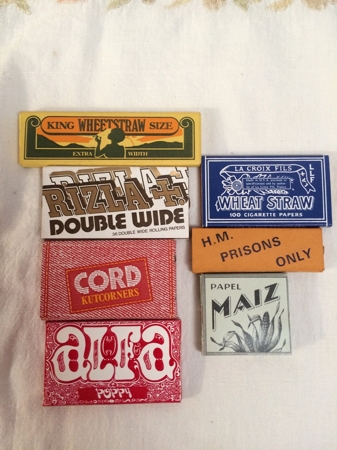 cigarette skins Vintage New Lot 7 Tobacco Rolling Papers All Vintage and Unused