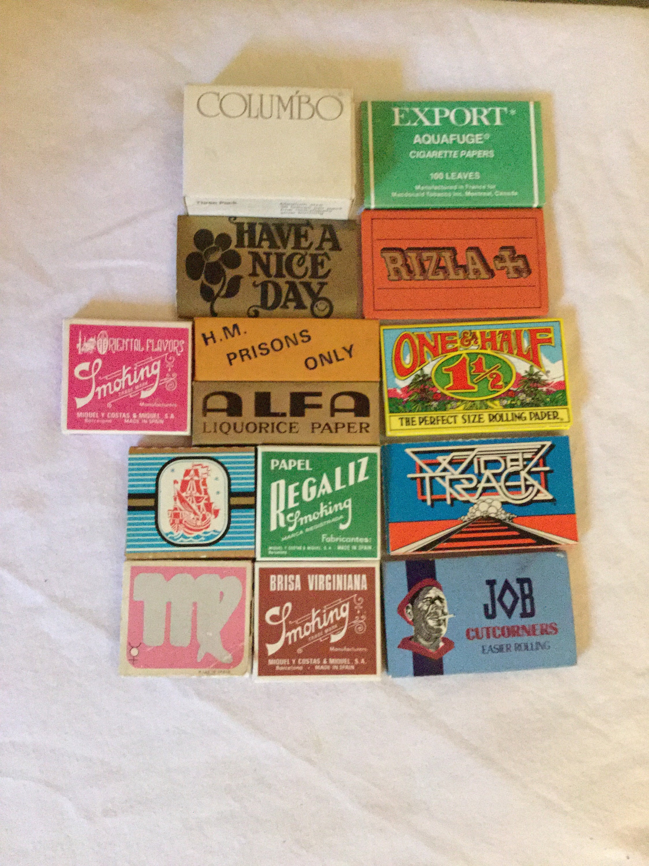 Lot 14 Vintage Unused Rolling Papers Glass Head, Job, Alfa, Regaliz, H.M  Prisons Only, One & a Half