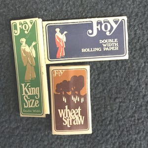 Papel de liar Foy Brings Joy Vtg, 3 papeles de liar, paja de trigo, sin usar, tamaño King Size, doble ancho. imagen 1