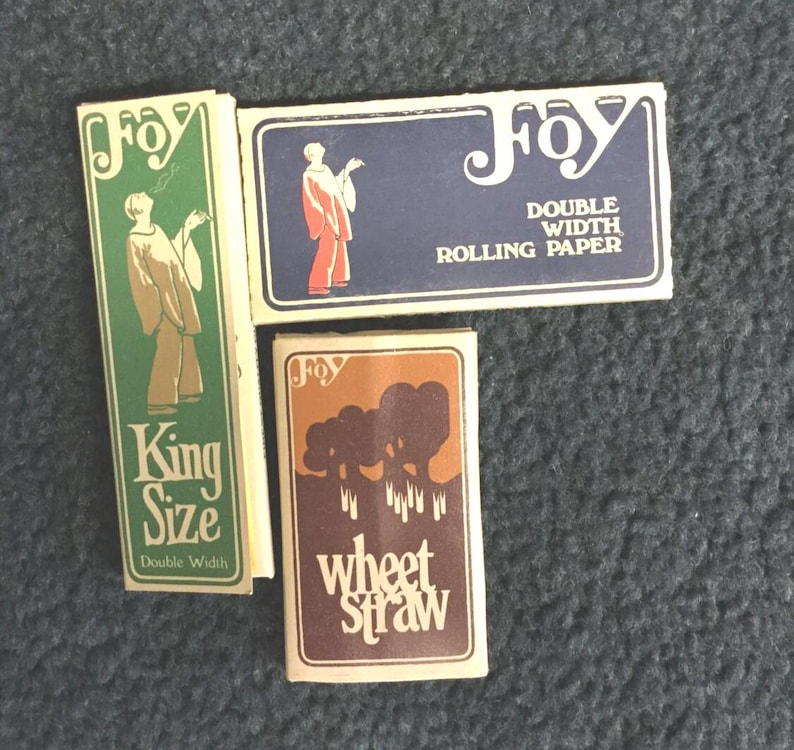 Papel de liar Foy Brings Joy Vtg, 3 papeles de liar, paja de trigo, sin usar, tamaño King Size, doble ancho. imagen 1