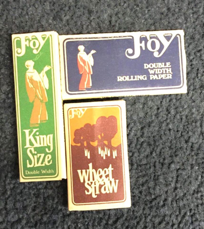 Papel de liar Foy Brings Joy Vtg, 3 papeles de liar, paja de trigo, sin usar, tamaño King Size, doble ancho. imagen 2