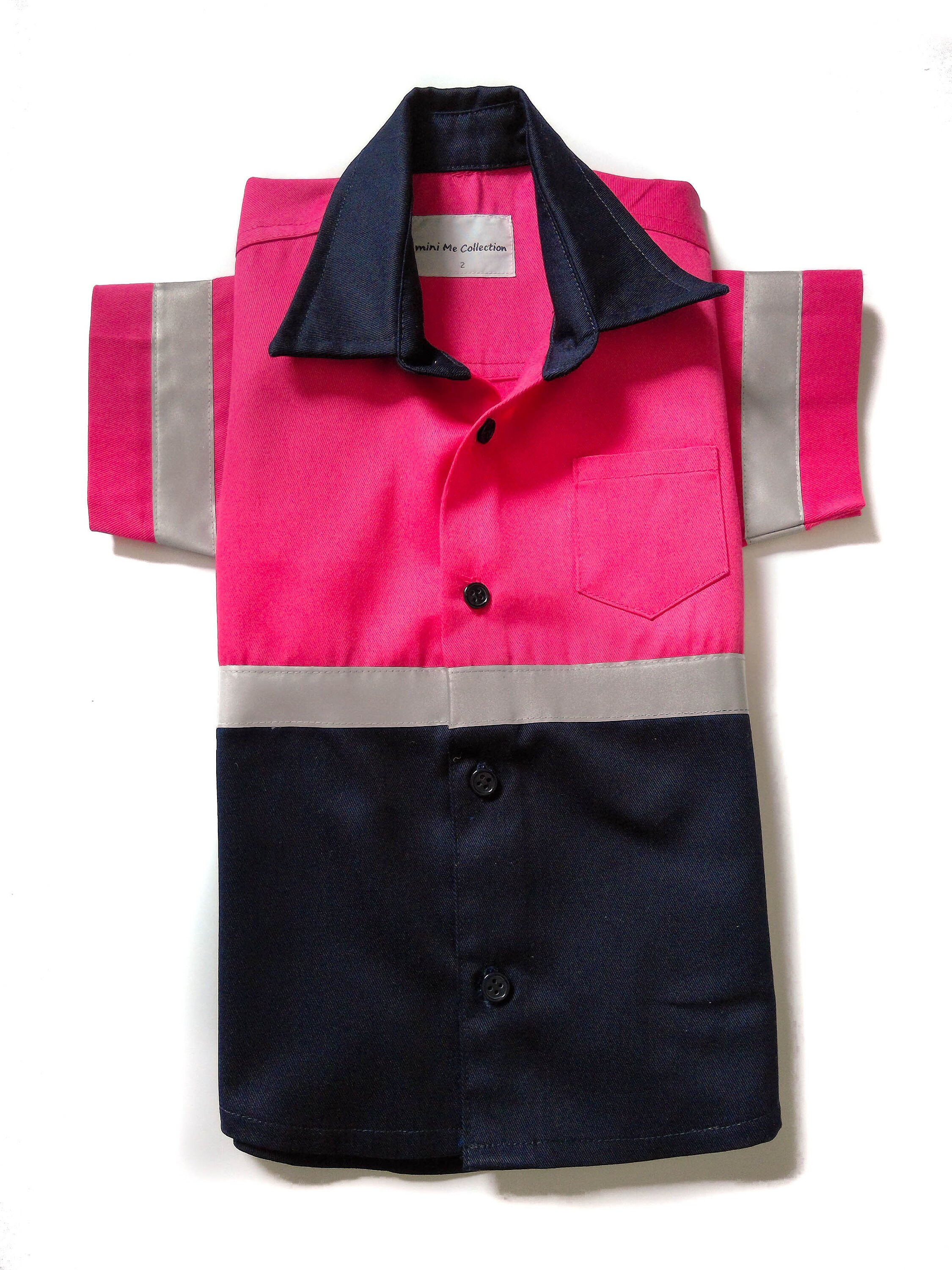Kids Hi Vis Shirt Short Sleeve with Reflective Tape in Pink Etsy