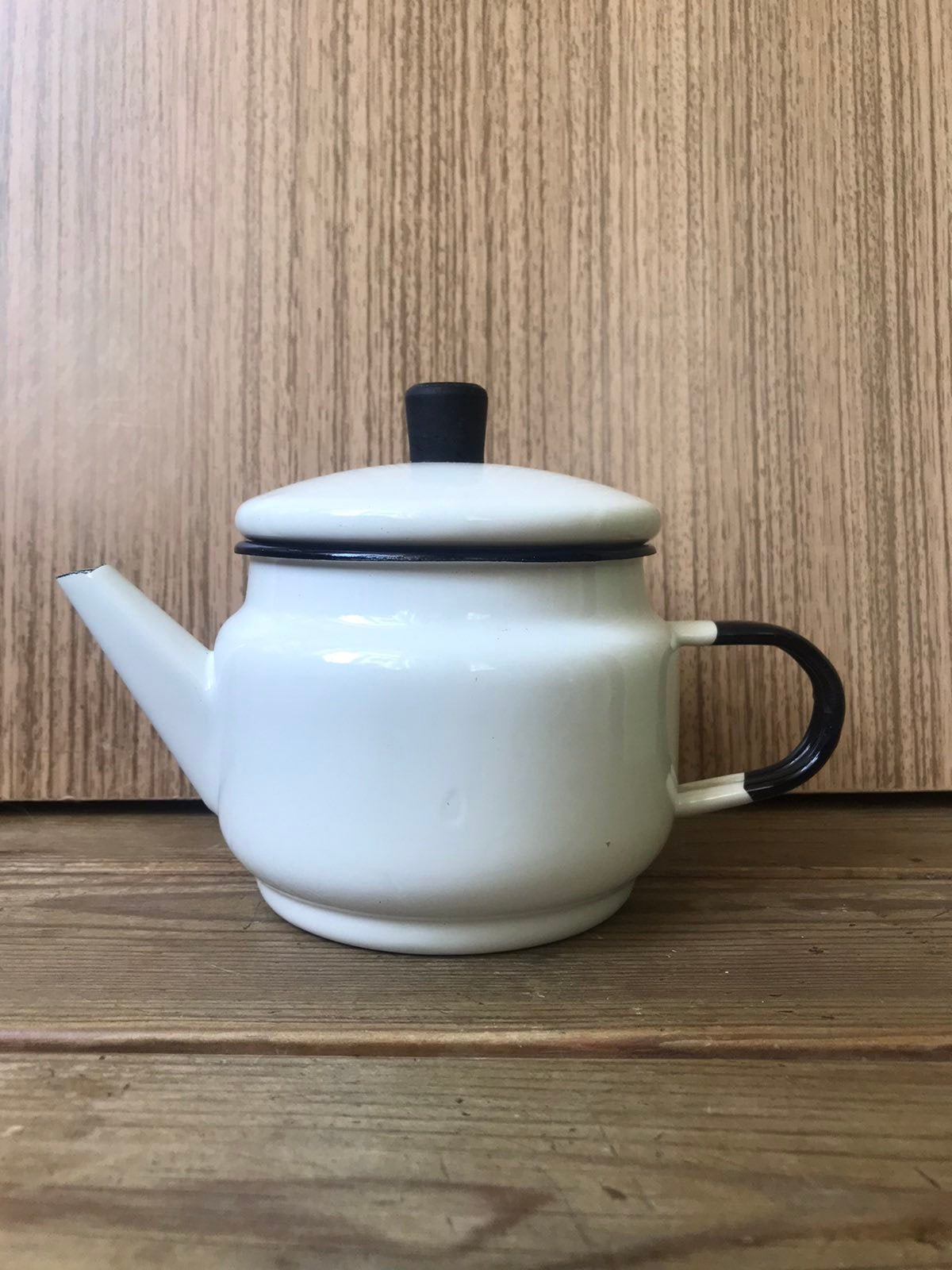 White vintage enamel metal teapot Soviet Small enamel tea Etsy
