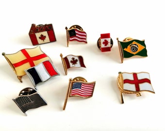 Flags Multiple Countries Pins (10 pieces)