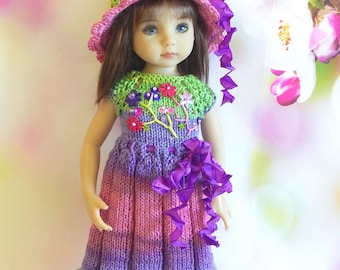 Outfit doll 13 inch Little Darling Dianna Effner clothes dolls Dress and hat melange yarn doll LD