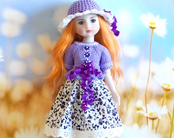 Outfit Ruby Red doll Fashion Friends Doll 14.5 Clothes-top,skirt,hat Color white lilac