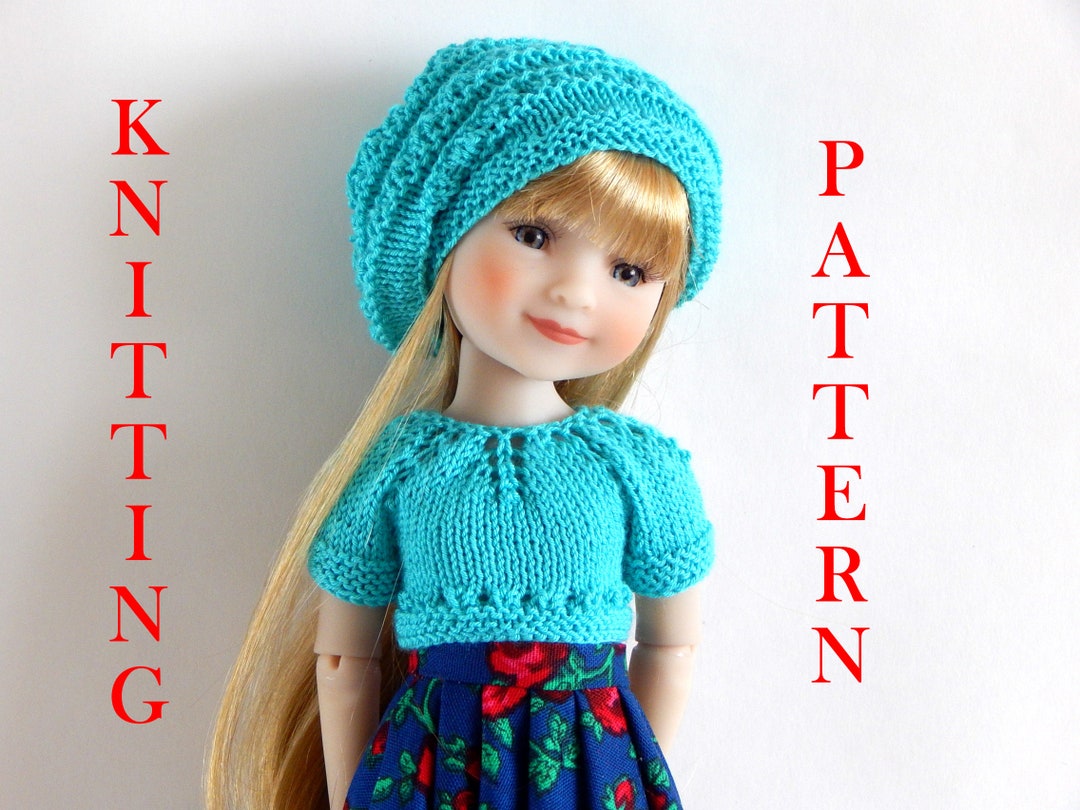 Knitting Pattern PDF Outfit Top and Beret Dolls Ruby Red - Etsy