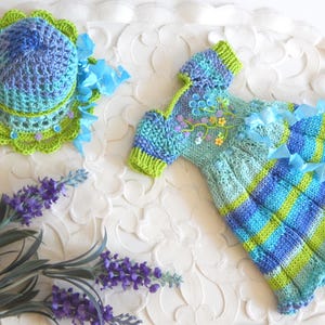 Outfit Ruby Red doll Fashion Friends 14.5 inces Clothes handmade-melange knitted dress and hat embroidered with beads and sequins