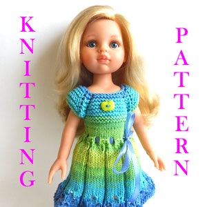 Doll Dress Knitting Pattern: 13-inch Dolls (PDF)
