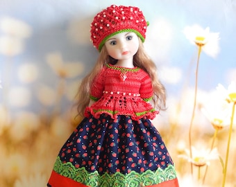 Outfit Ruby Red doll Fashion Friends Doll 14.5 Clothes 15 inches -top,skirt,hat Strawberry