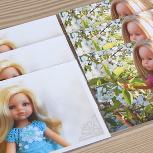 Grusskarte Fotopuppen Postkartenbild Geschenk Mädchen Kinderbild schön 13 inch Paola Reina Corolle Les Cheries LD Herzlichen Glückwunsch