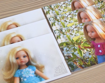 Greeting card  photo dolls Postcard image Gift girl  child picture  beautiful doll photo dolls 13 inhces Paola Reina Corolle Les Cheries LD