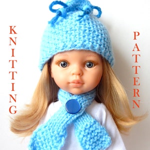 Doll Clothes Knitting Pattern: Hat and Scarf for 12-13&quot; Dolls (PDF Pattern)
