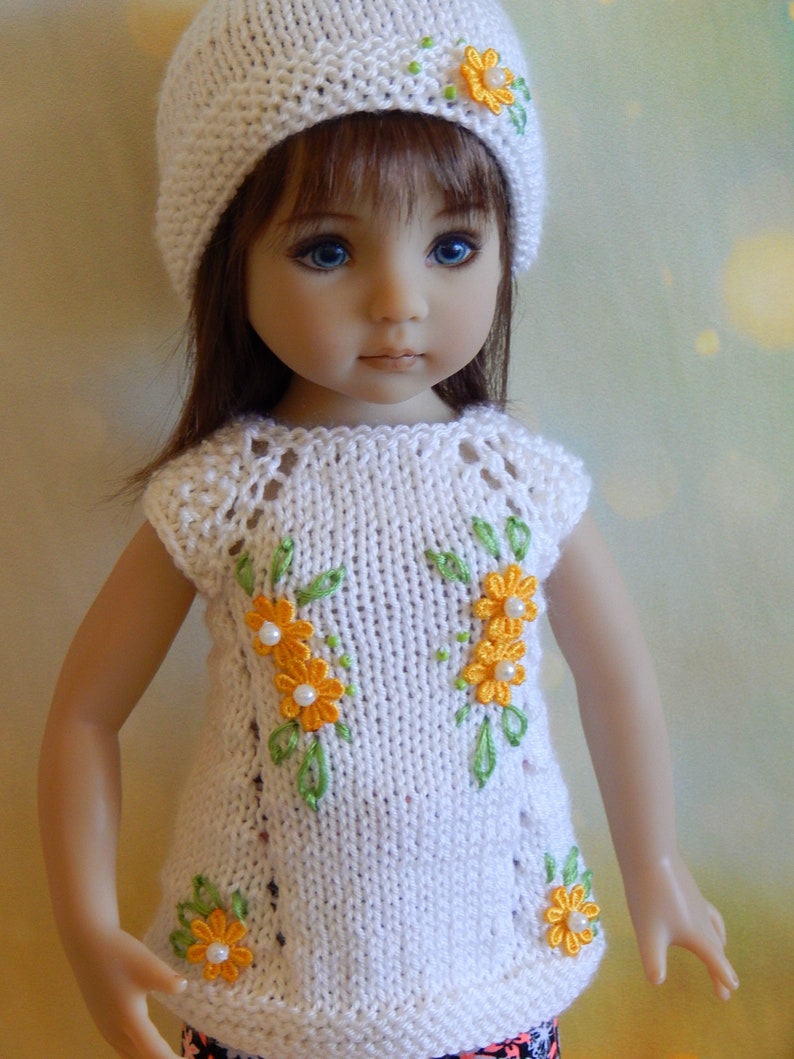 Knitting Pattern PDF Outfit Doll 1 Inches Tunic and Hat Knit - Etsy