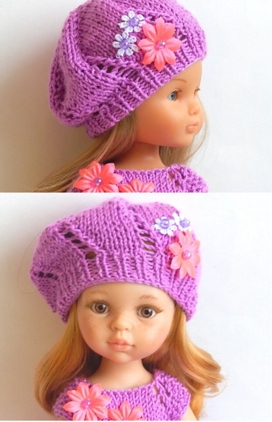 Digital Knitting pattern PDF Hat Beret Cap for dolls 12 Etsy