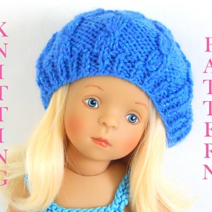 Patrón de boina de punto trenzado para muñecas de 13 pulgadas (patrón PDF)