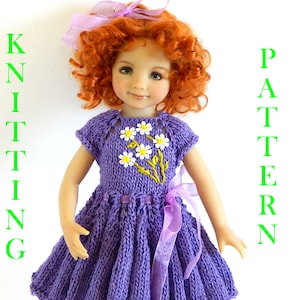 Daisies Doll Dress Knitting Pattern: Fits 13-inch Dolls (PDF Pattern)