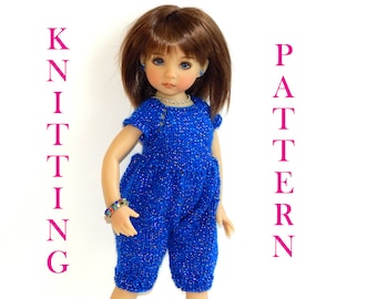 PDF Knitted jumpsuit dolls 13-14 inch( knit from the top down ) in English  file clothes knitting pattern  knit with two straight needles