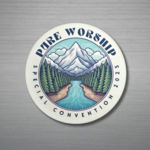 Pure Worship 2025 Pure Worship Convention 2025 Special Convention  Souvenir Gift Pin Back Button JW Pioneer Gift - Mountain - pack of 5+