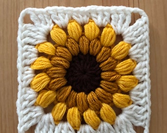Pattern,Crochet sunflower square pattern