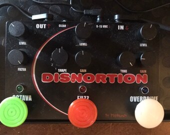 Bullseye Buttons - effects pedal footswitch pads, 3D printed