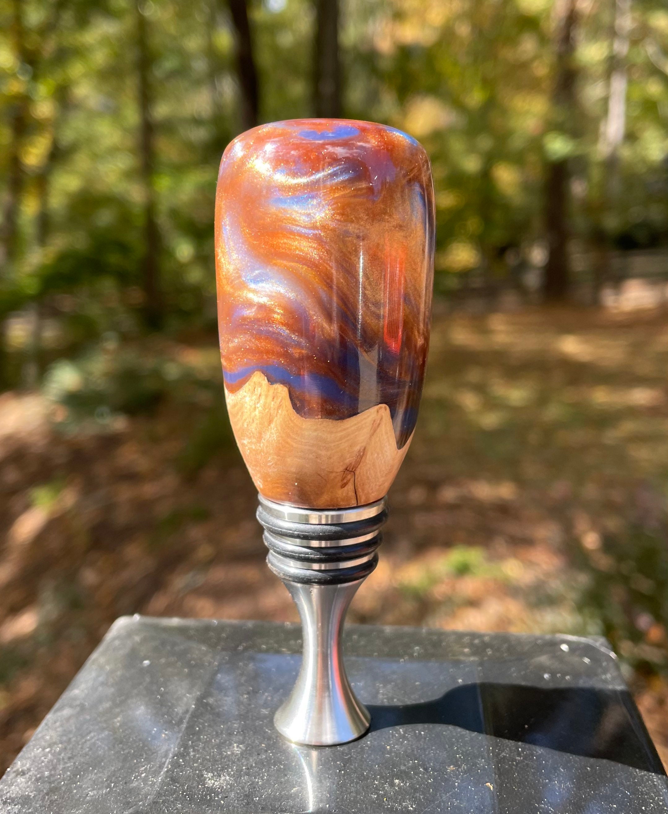 Burl Wood and Resin Wine Bottle Stopper Etsy