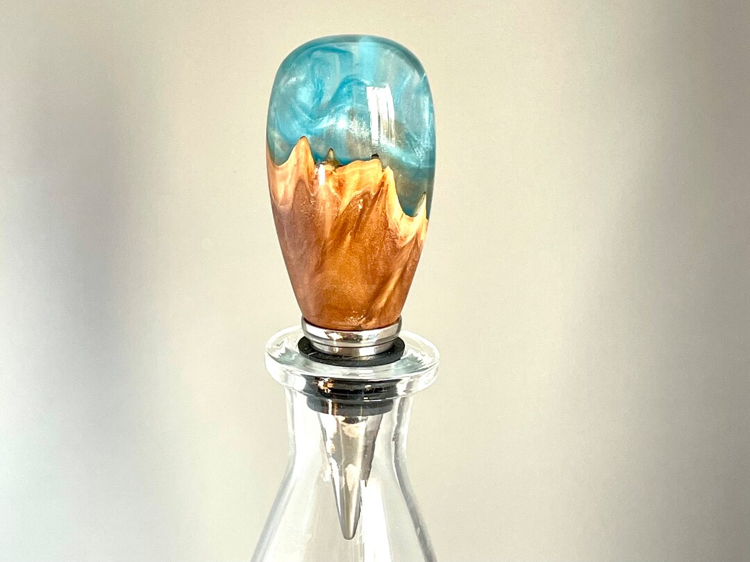 Wood Burl and Resin Bottle Stopper Etsy
