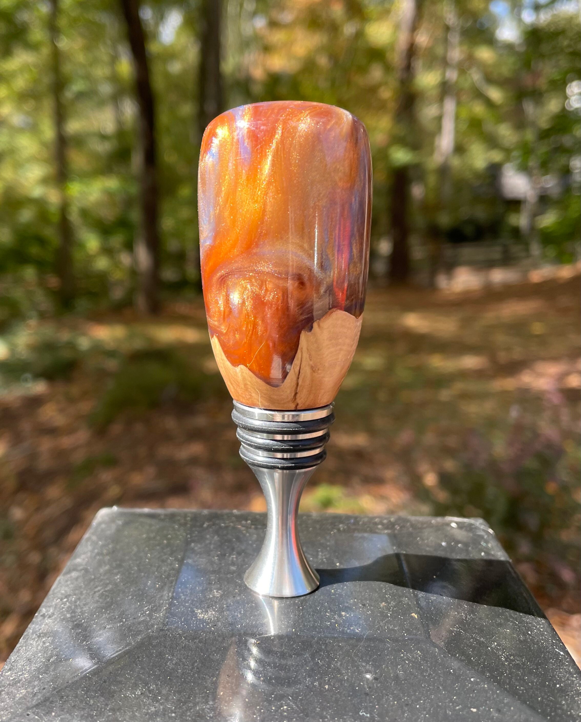 Burl Wood and Resin Wine Bottle Stopper Etsy