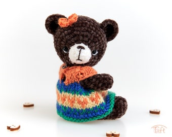 Miniature Teddy Bear Luna: Jointed Alpaca Wool Plush Toy