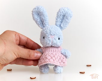 Mini Crochet Teddy Bunny Lea – Plush in Knitted Dress