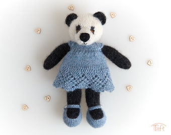 Amigurumi Panda Zina – Handmade Knitted Plush Toy in Dress