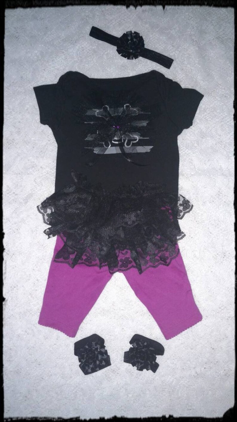 Baby Gothic 4 Piece Set Little Dark Princess 3-6 Month