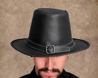 Sombrero de cuero de peregrino y cazador de brujas
