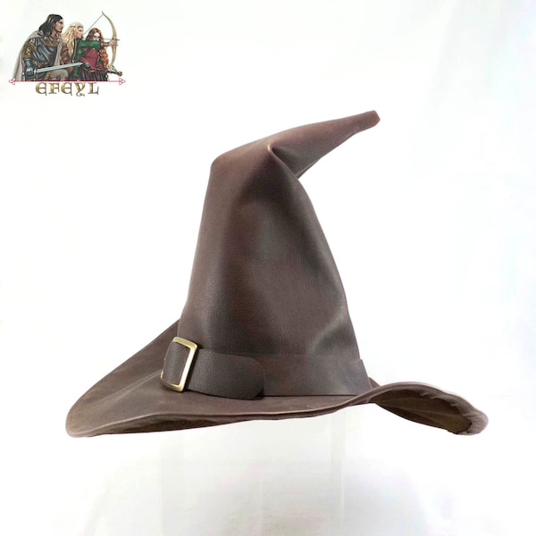 Wizard, Witch genuine leather hat, Gandalf or Dumbledore style