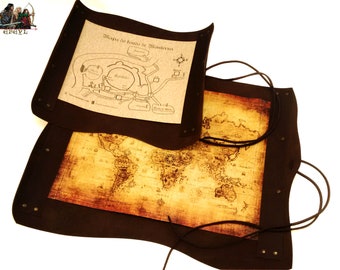 Estuche de cuero para guardar pergaminos y mapas, protector para cinturón