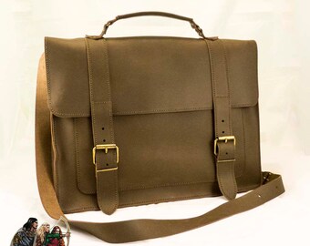 Genuine leather messenger bag / satchel / shoulder bag / briefcase
